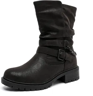 Luoika Women's Wide Width Ankle Boots - Low Heel Side Zipper Slouchy Mid Calf Boots Short Booties.