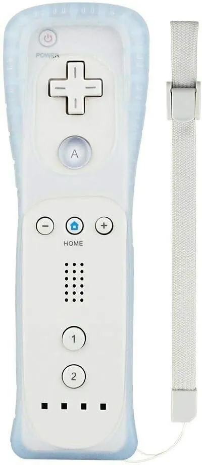 Lyyes Remote Controller for Wii, Wii Remote and Nunchuck Controllers with Silicon Case and Strap for Wii and Wii U (White)