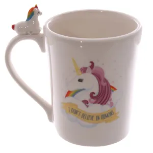 Magical Horse Mug I Dont Believe In Humans Office Coffee Milk Mug 3D Quirky Rainbow Unicorn Mug Cup For Kid