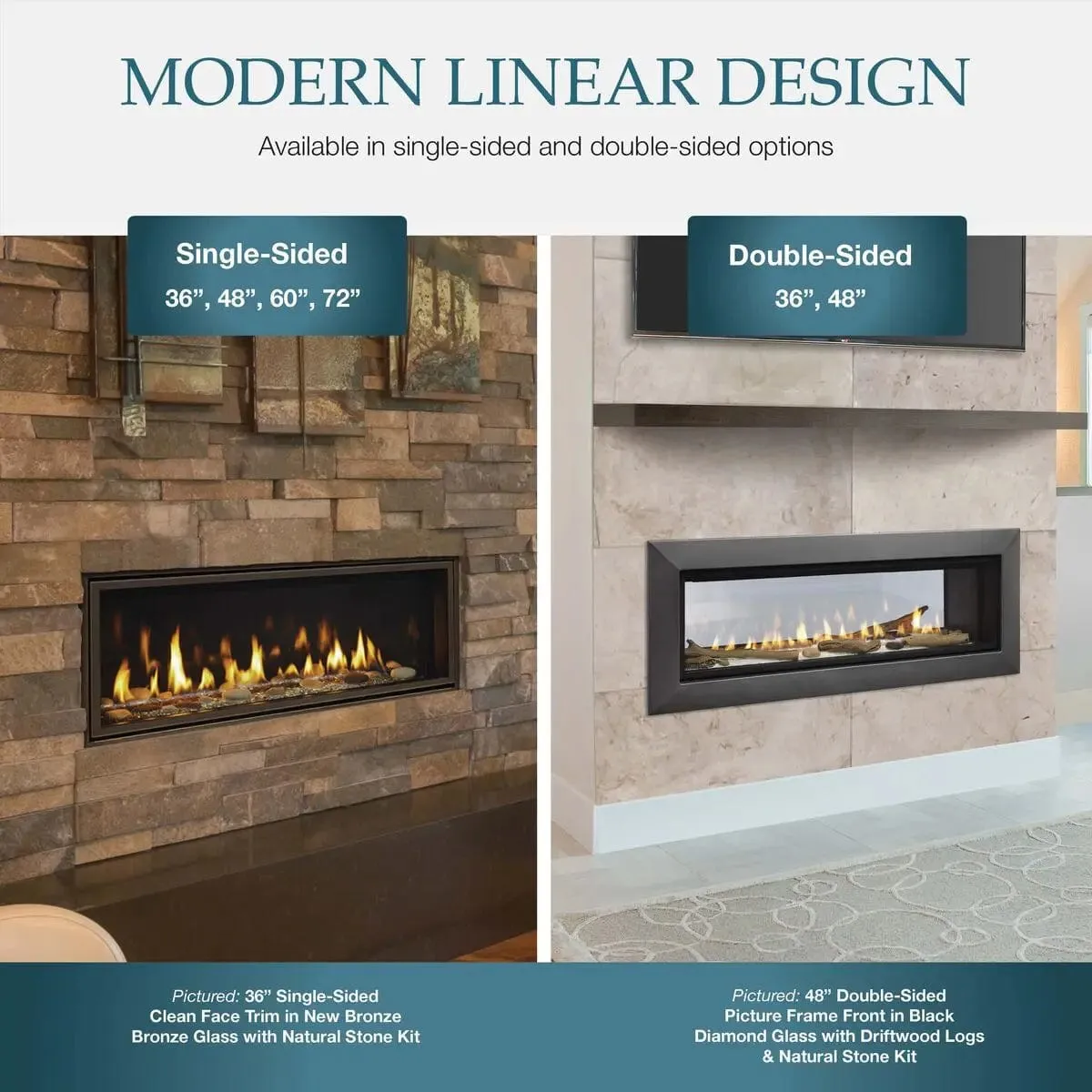 Majestic Echelon II See-Through 48" Direct Vent Gas Fireplace ECHEL48STIN-C