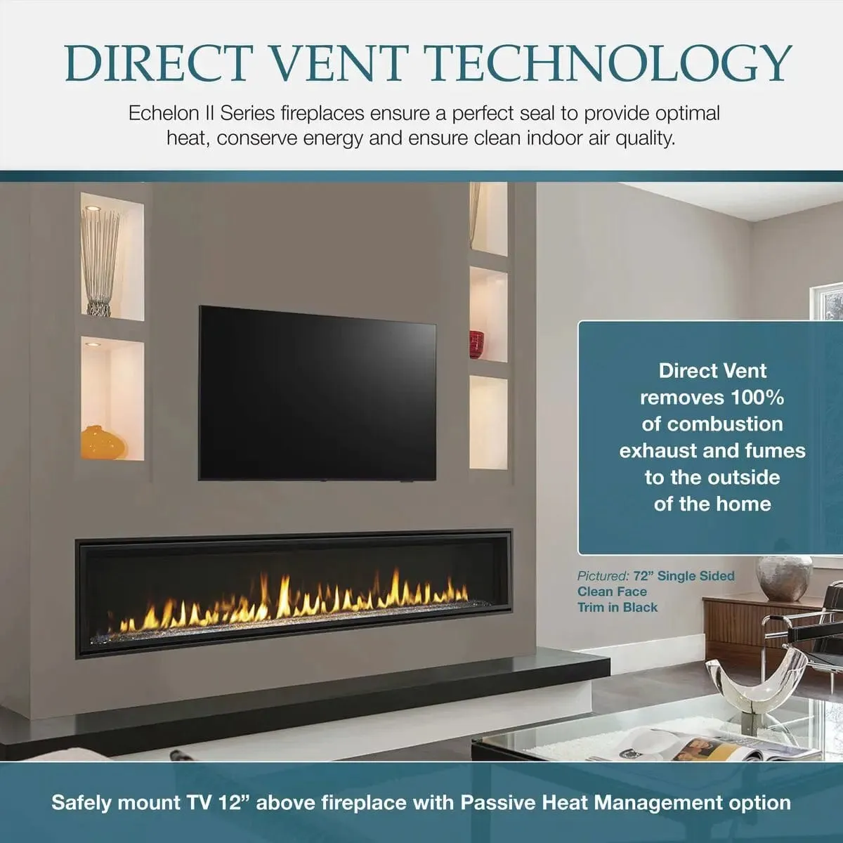 Majestic Echelon II See-Through 48" Direct Vent Gas Fireplace ECHEL48STIN-C