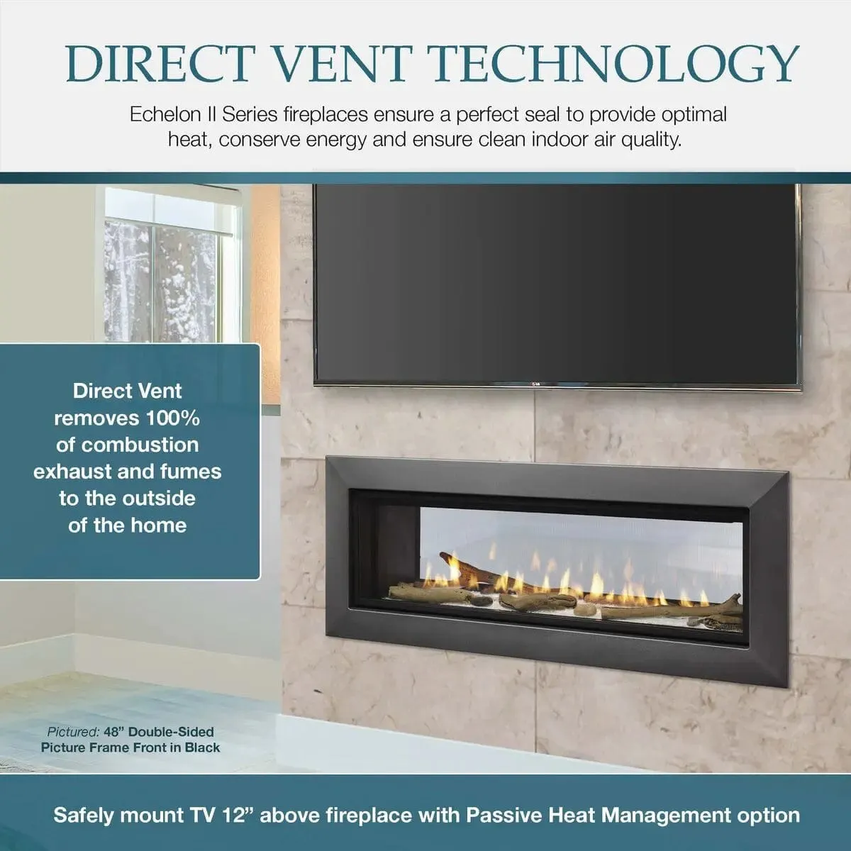 Majestic Echelon II See-Through 48" Direct Vent Gas Fireplace ECHEL48STIN-C