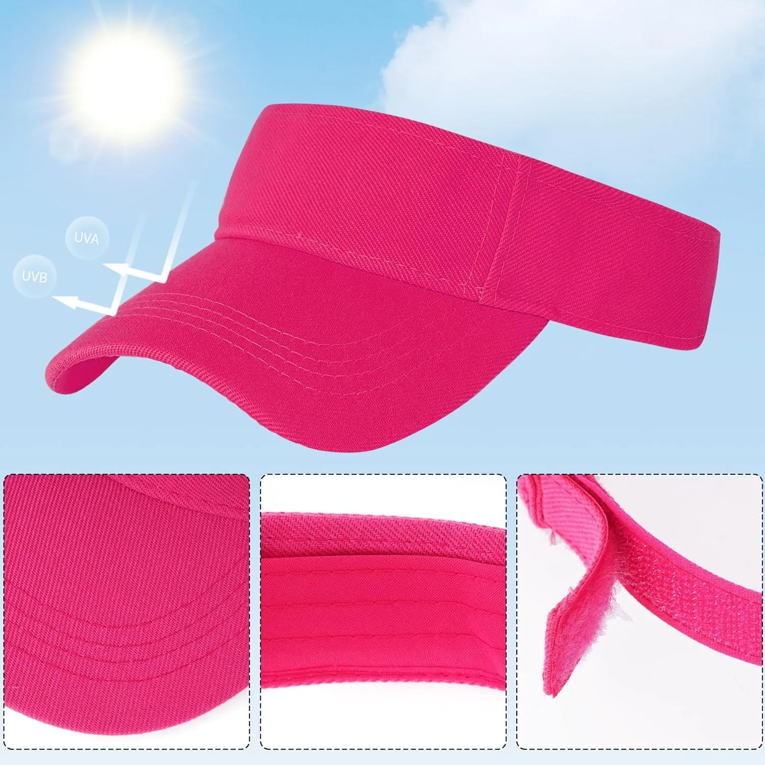 Marrywindix 5 Pieces Sport Wear Athletic Visor Sun Sports Visor Hat Visor Adjustable Cap for Women and Men (One Size)