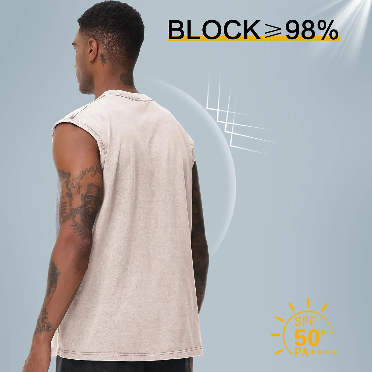 Mens Cotton Sleeveless Tank Tops Cut Off Muscle Gym T Shirts Running Beach Loose Fit Tees