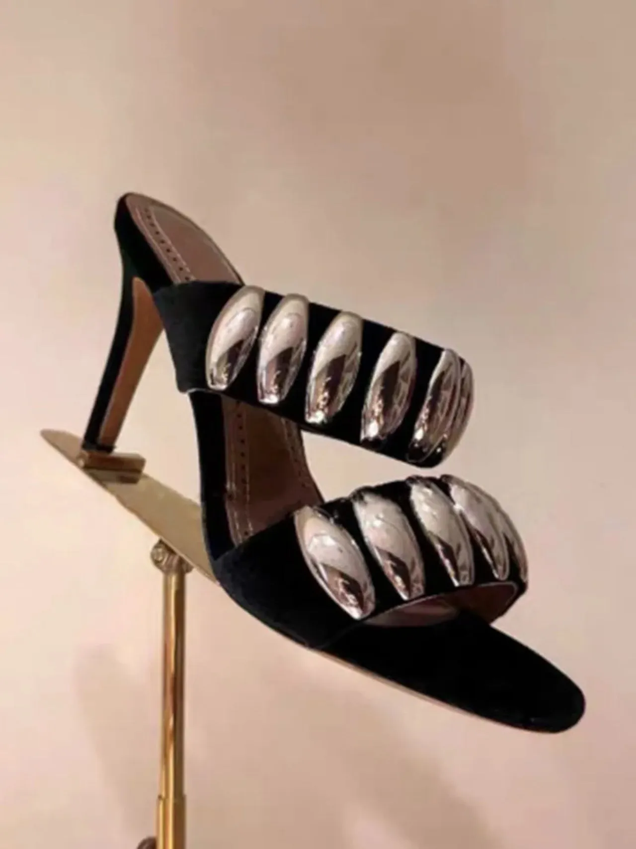 Merendy Akaka Open-Toe High-Heel Ankle Strap Sandals