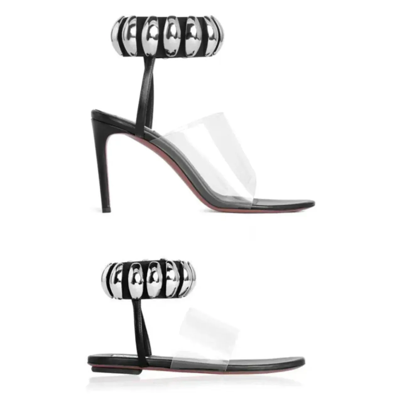 Merendy Akaka Open-Toe High-Heel Ankle Strap Sandals