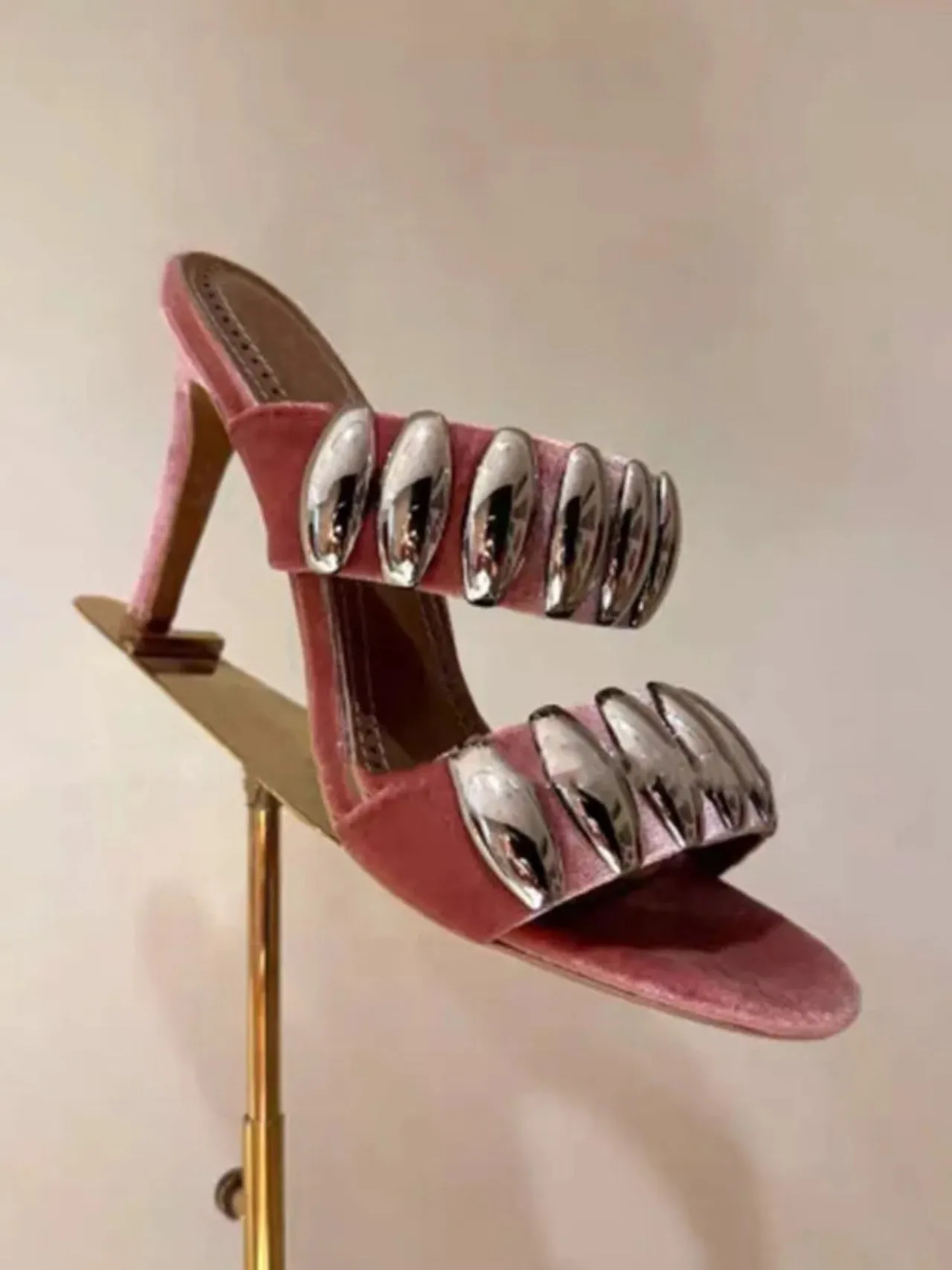 Merendy Akaka Open-Toe High-Heel Ankle Strap Sandals