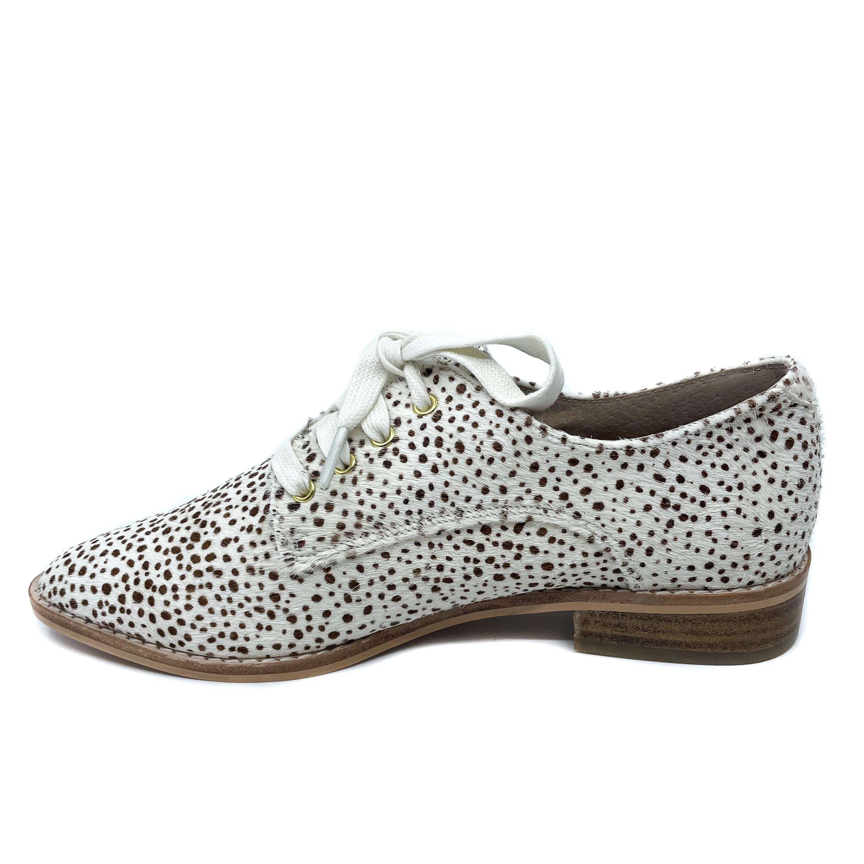 Nude Delilah Tan Spot Lace Up Derby