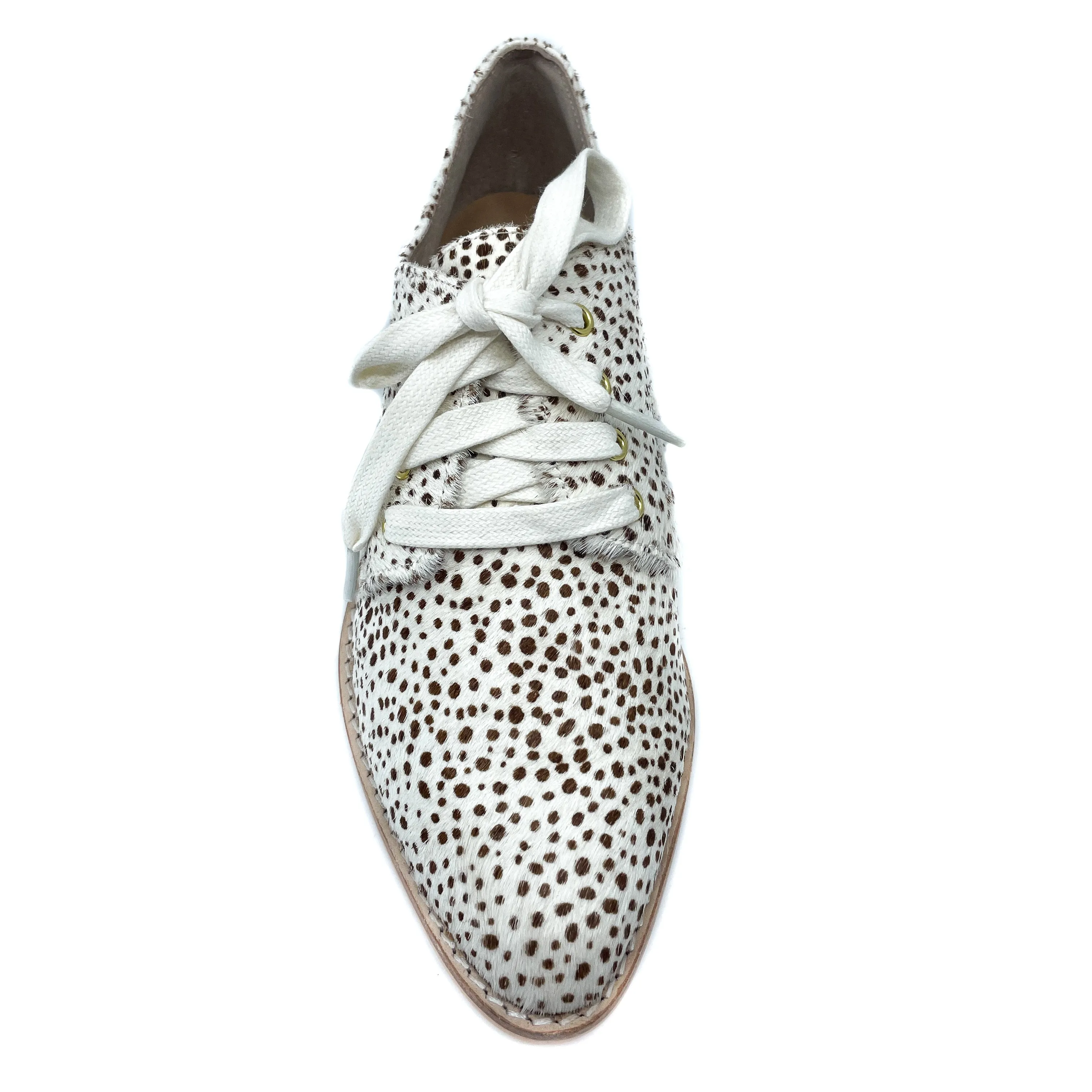 Nude Delilah Tan Spot Lace Up Derby