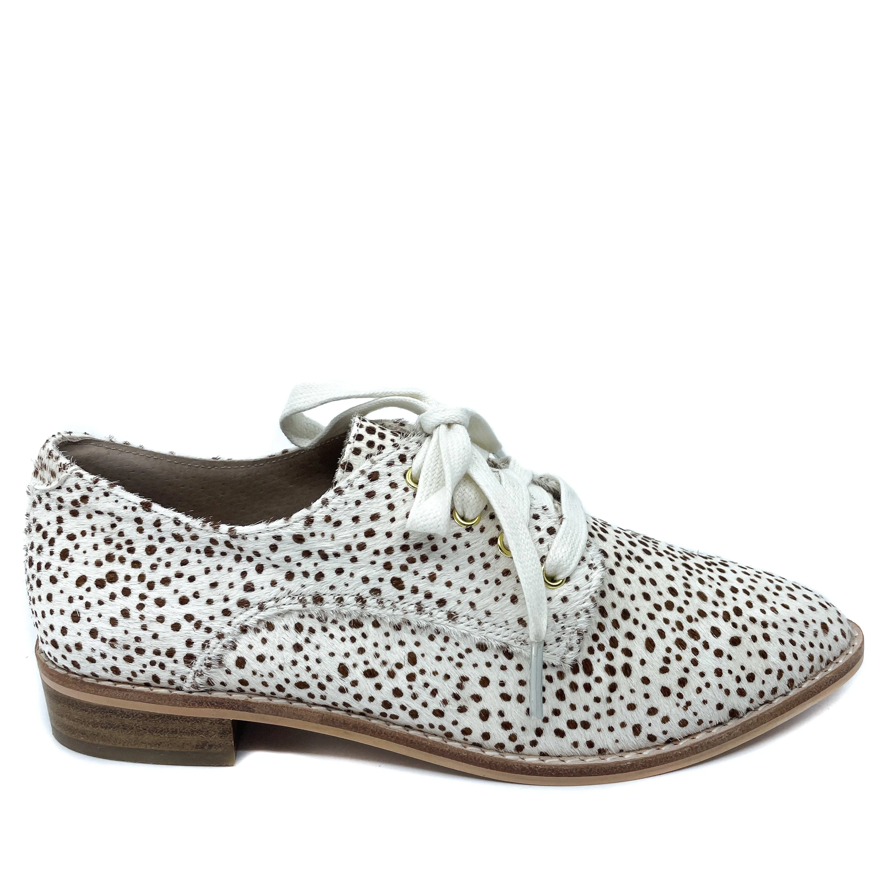 Nude Delilah Tan Spot Lace Up Derby