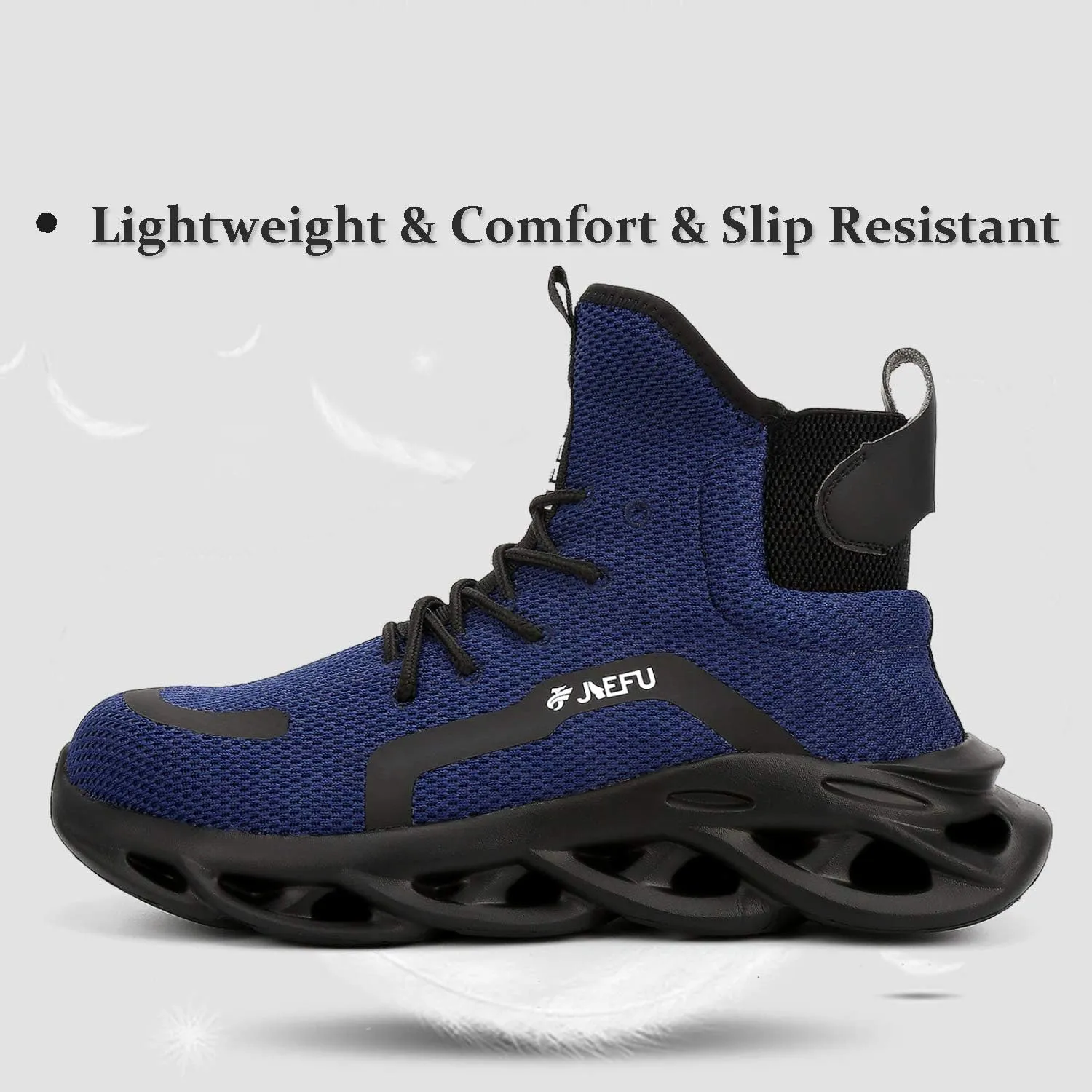 ORISTACO Work Safety Boots Breathable Lightweight Steel Toe Industrial Construction Landscaping Tennis Sneakers