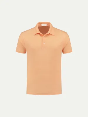 Peach Linen Polo Shirt