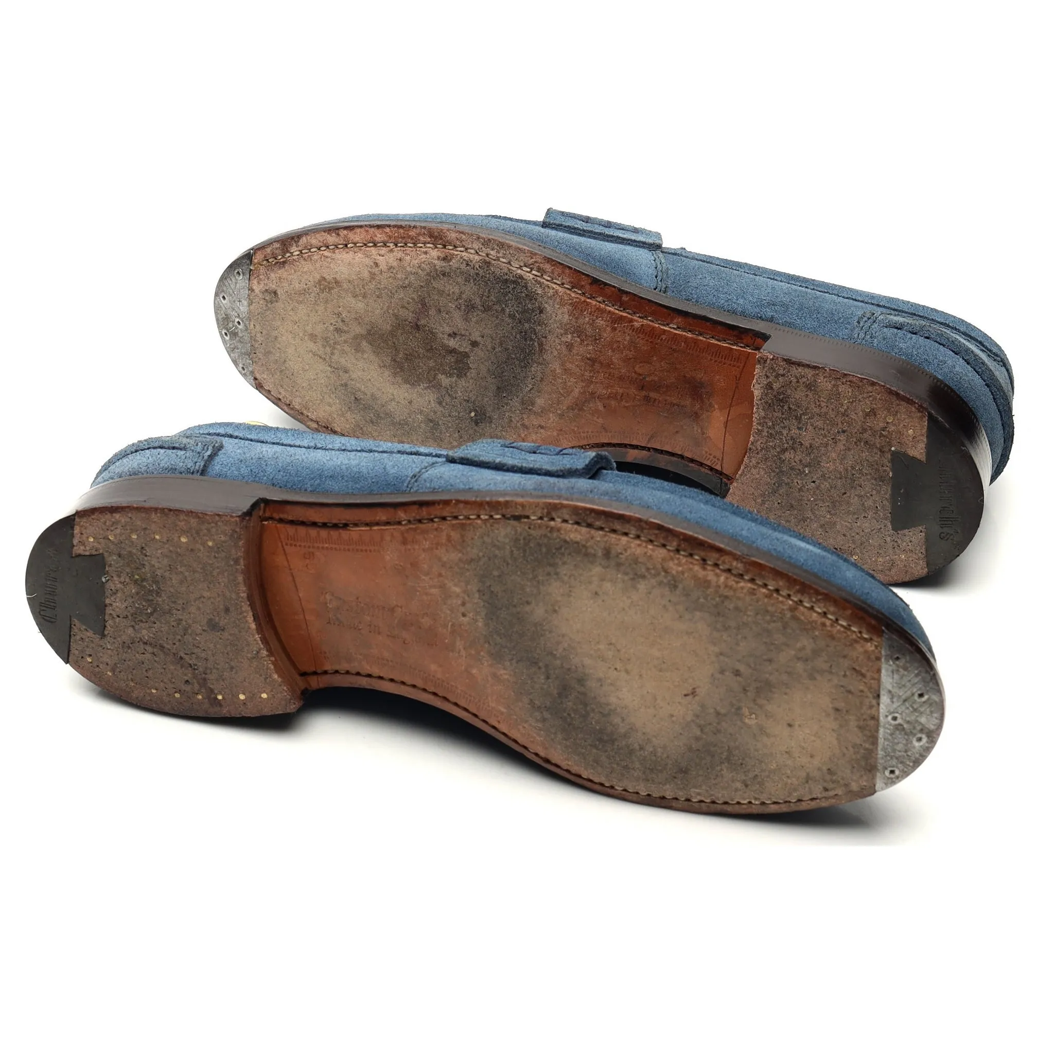 'Pembrey' Blue Suede Loafers UK 5.5 G