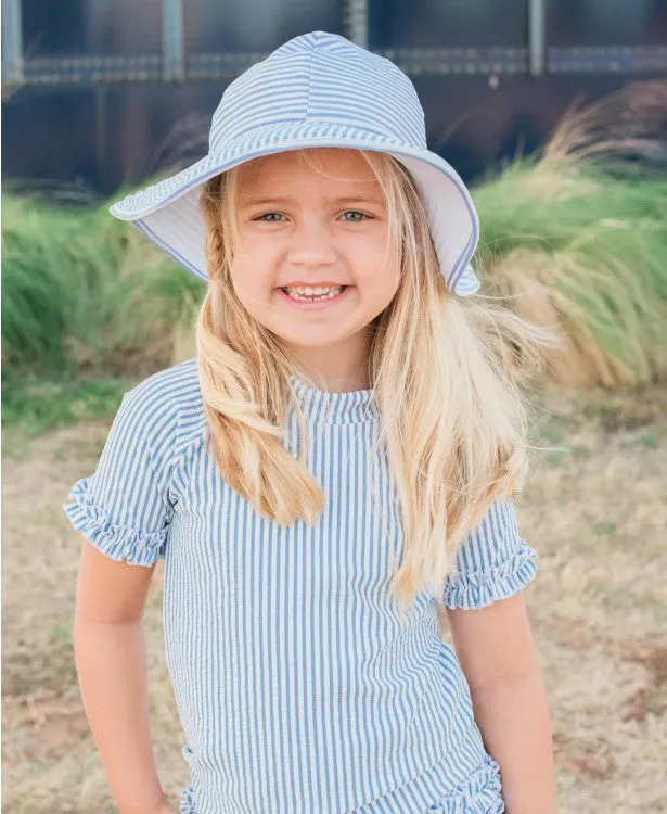 Reversible UPF 50  Seersucker Swim   Sun Hats