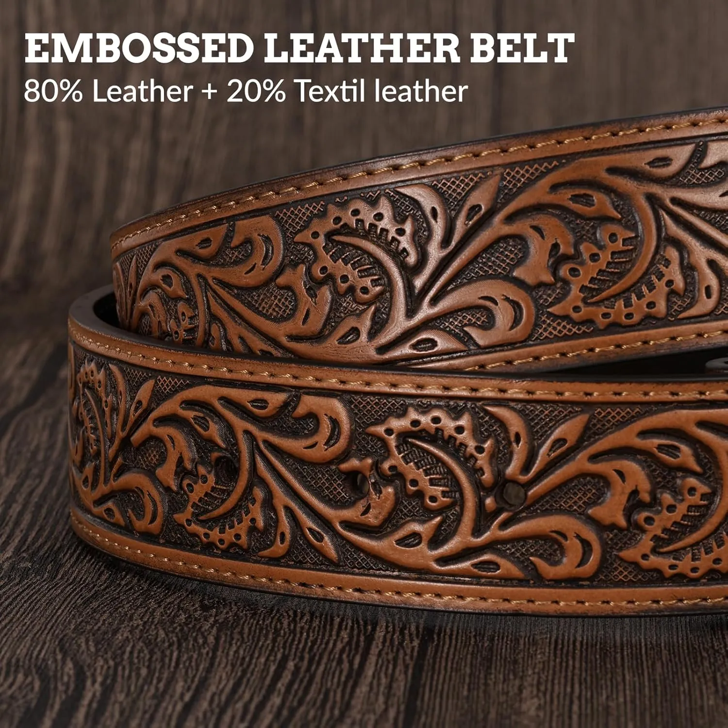 SANSTHS Cowboy Western Belts for Men Women Western Cowboy Buckle Belt Country Cowgirl Mens Leather Belt for Jeans Gifts