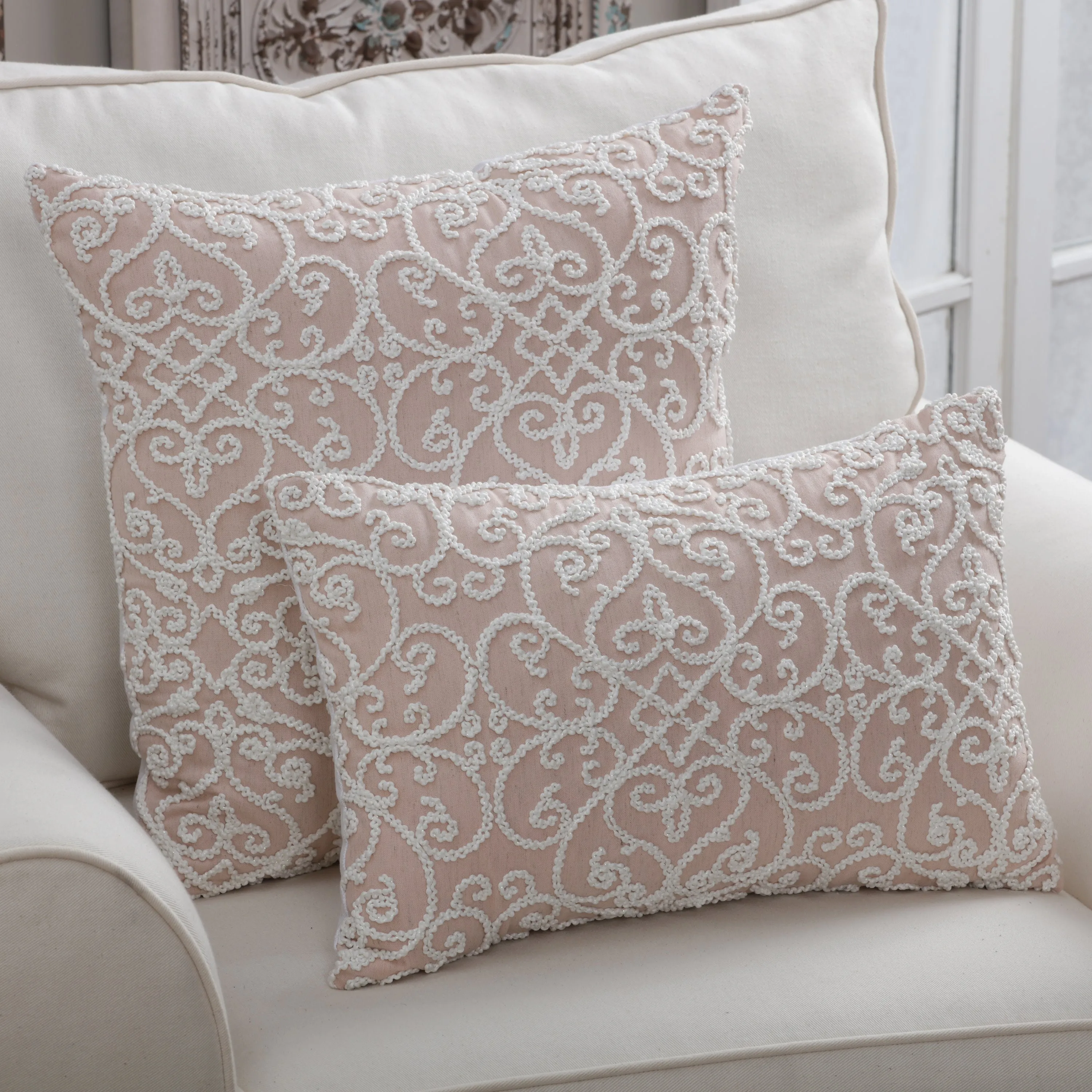 Serafina Dusty Rose Rectangular Throw Pillow