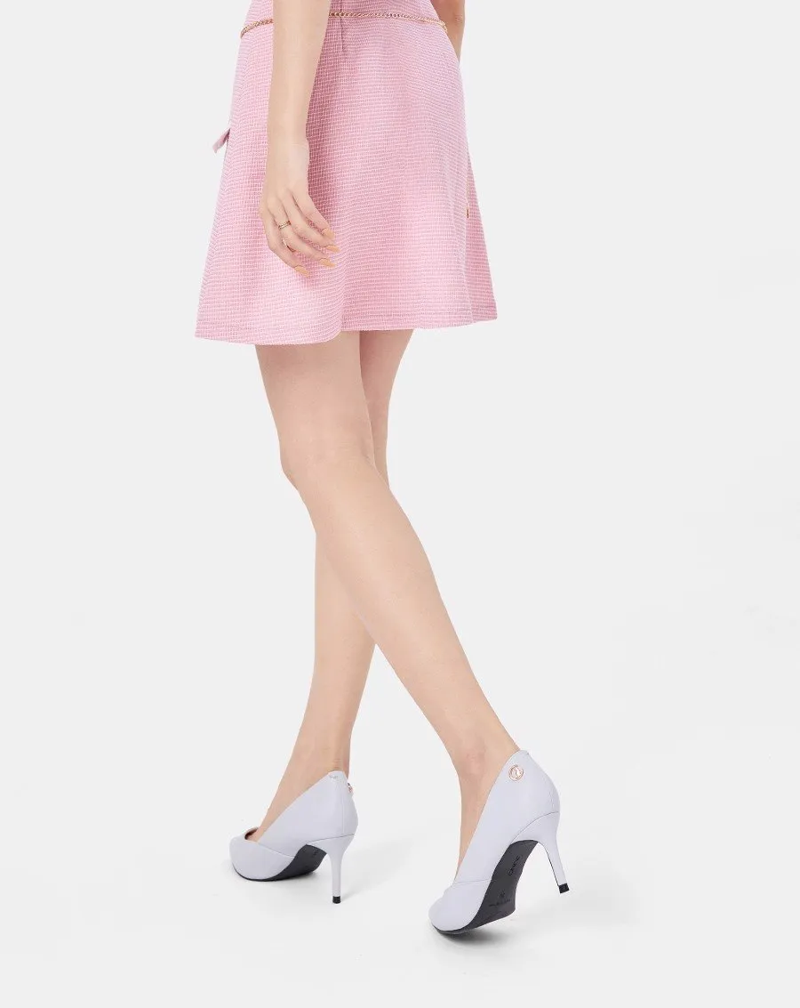 Slim High Heel Sandal Shoes with Buckle Decoration