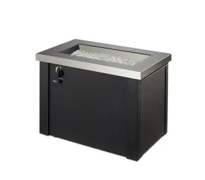The Outdoor Greatroom Company 24 Inch Providence Rectangular Gas Fire Pit Table PROV-1224-SS
