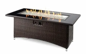 The Outdoor Greatroom Company 42 Inch Montego Linear Gas Fire Pit Table MG-1242-BLSM-K