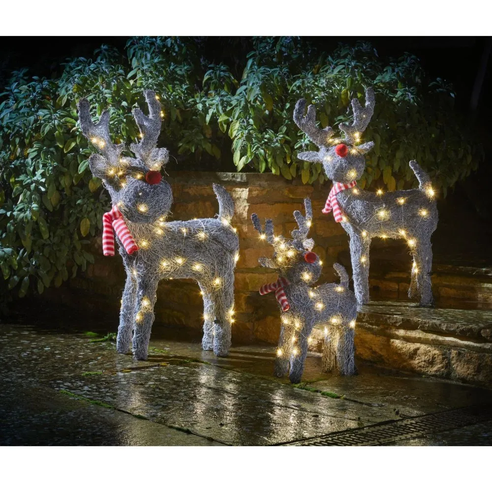 Three Kings 66cm Sparkly Rattan Cupid Reindeer