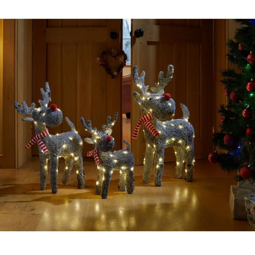 Three Kings 66cm Sparkly Rattan Cupid Reindeer