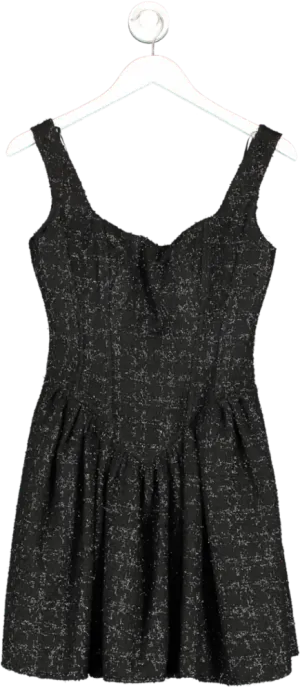 Unum Diem Black Jacquard Glittery Dress UK S