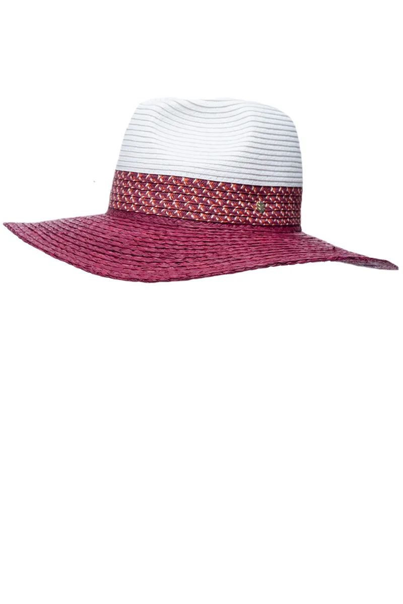Women's Amelia Island Stripe Hat  |  Red Color Block