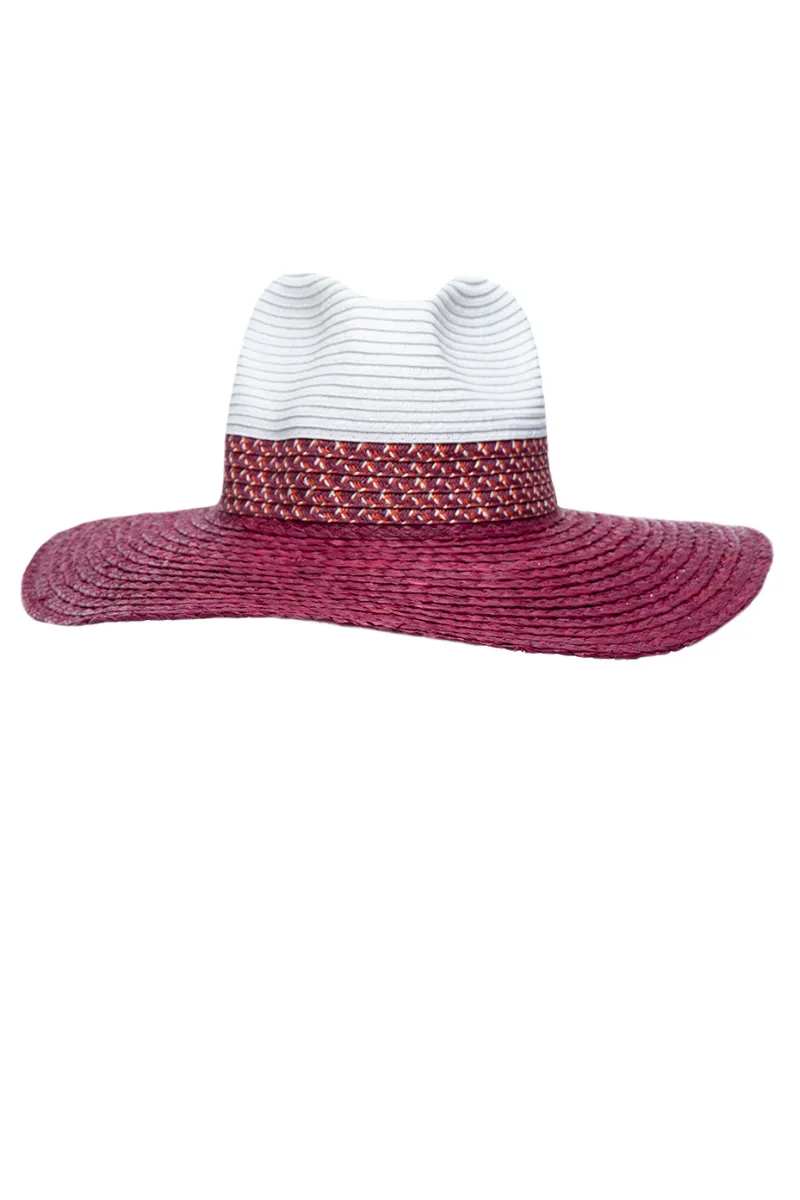 Women's Amelia Island Stripe Hat  |  Red Color Block